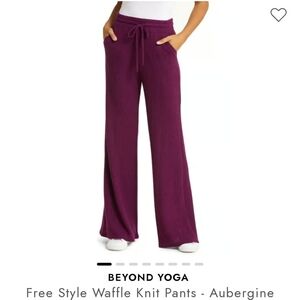 Beyond Yoga Knit Aubergine Waffle Knit Pants sz S
